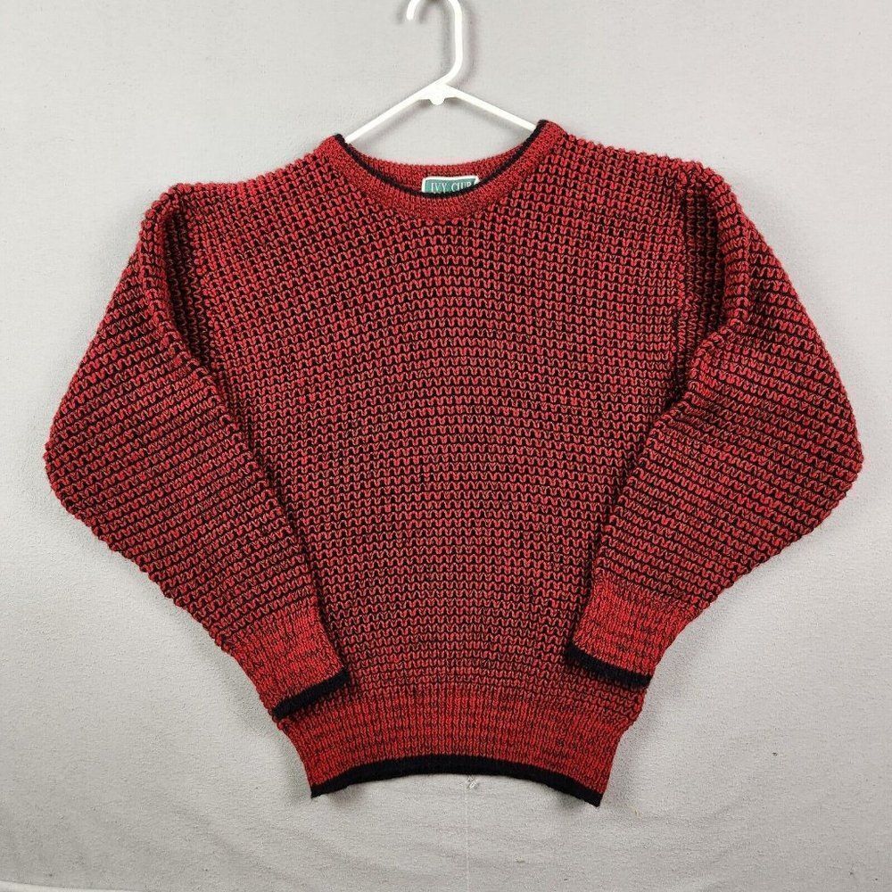 Vintage Ivy Club Classics Pullover Men's L Red Acrylic Knit Sweater Golf